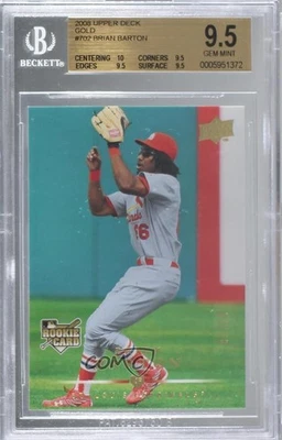 2008 Upper Deck Gold Foil /99 Brian Barton #702 BGS 9.5 GEM MINT Rookie RC - Image 1 of 2