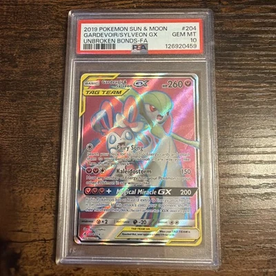 Gardevoir & Sylveon GX 204/214 Pokemon Unbroken Bonds PSA 10 Foto 1 de 4