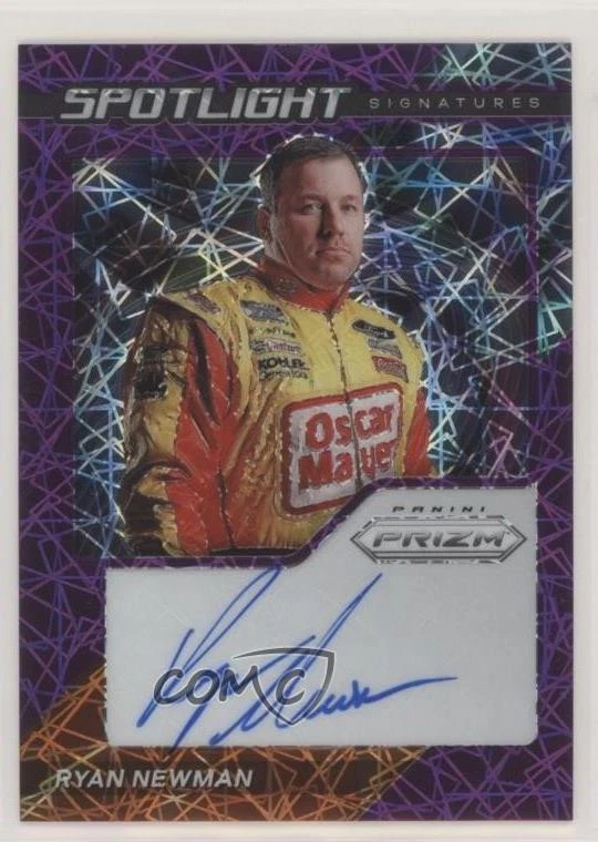 2021 Panini Prizm Spotlight Signatures Purple Velocity /99 Ryan Newman Auto - Image 1 of 2