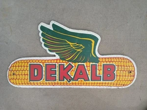 VINTAGE 31 "X 16 " WEATHERED MASONITE DEKALB SEED CORN FIELD PLOT SIGN - Picture 1 of 5