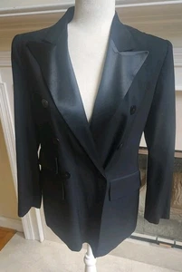 Vintage Ralph Lauren LRL schwarzer zweireihiger Smoking Blazer & Weste Gr. 4 2 Teile - Bild 1 von 13