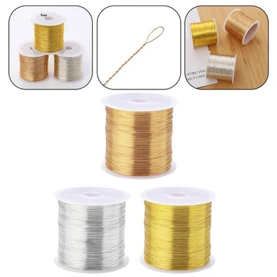 Create beautiful accessories with this 100m roll of gold and silver copper wire - Image 1 of 3