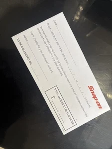 Snap On Tools Ex Händler Van LKW Zahlung Abholung Umschlag Beleg Scherzkarte - Bild 1 von 2