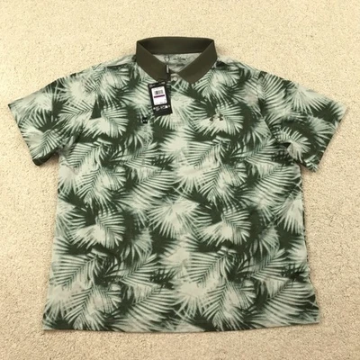 Camisa Polo de Golf Under Armour Para Hombres 2XL Estampada Hoja de Palma Verde Matchplay Nueva Foto 1 de 4