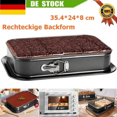 Springform RECHTECKIG 35.4*24cm Kuchenform Backform Tortenform Große Backform - Bild 1 von 4