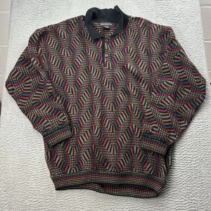 Bachrach Pullover Herren bunt abstrakt Opa Stil Größe XXL Vintage strukturiert - Bild 1 von 5