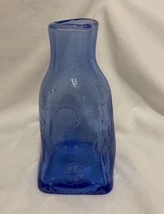Anthropologie Blue Irregular Bud Vase / Pitcher 7" x 3.5" Made in India - Picture 1 of 7