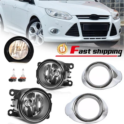 Luces antiniebla delanteras para Ford Focus 2012-2014 luces de parachoques con cubierta cromada izquierda+derecha Foto 1 de 4