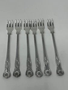 Set of 6 EPNS A1 Sheffield Fruit/Dessert Forks, King’s Shell, ~6” - Picture 1 of 6