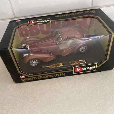 Burago 1/24 Scale Model Car 1503 - 1936 boxed Bugatti Atlantic - Brown  - Image 1 of 4