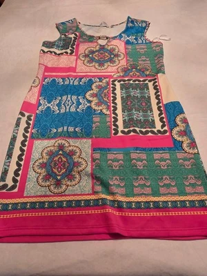 Vestido Mile Gabrielle Paisley Patchwork Sin Mangas Multicolor 2X Foto 1 de 4