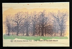 Arizona Stamps Too! Rubber Stamps Heart of The Dark Woods Trees Background Scene - Picture 1 of 2