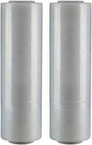 Two (2) Rolls Clear Hand Stretch Plastic Film Pallet Shrink Wrap - Picture 1 of 1