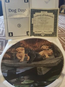 "Pier Group" Plate in the Dog Days Collection by Bradford New In Box w/COA - Picture 1 of 3