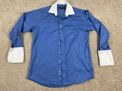 Vintage Donald J Trump Button Up Shirt Mens 15 1/2 Signature Collection Blue - Image 1 of 4