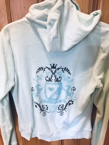 Mossimo Mint Green French Terry Full Zip Hoodie Rhinestones Women’s L - Picture 1 of 4