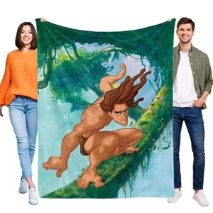 Tarzan Blanket Flannel Throw for Sofa Bed Couch Birthday Gift for Kids - Picture 1 of 14