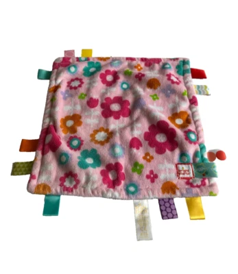 Manta de seguridad Lovey Bright Starts Taggies floral cuadrada de flores etiqueta polar Foto 1 de 4