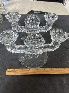 2 American Fostoria double candlestick holders vintage 8.5'' By 4" - Picture 1 of 6