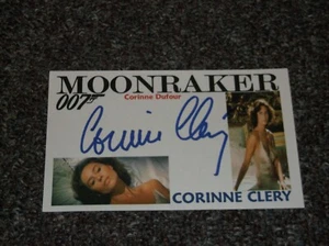 Tarjeta firmada 3x5 de Corinne Clery Moonraker James Bond 007 - Imagen 1 de 1