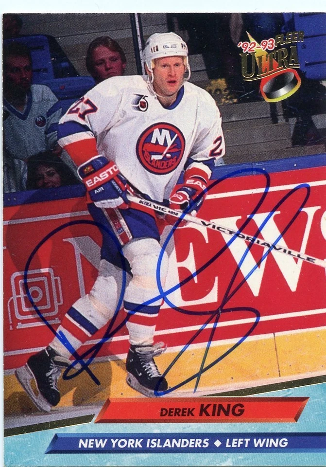 DEREK KING ISLANDERS AUTOGRAPH AUTO 92-93 FLEER ULTRA #128 *38676 - Image 1 of 1