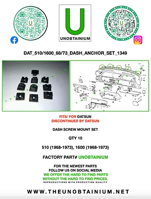 DATSUN 510/1600 1968-1973 ANCLAJES DE TABLERO (CANTIDAD 10) Foto 1 de 4