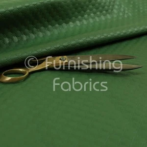 Quilted Textured Soft Vinyl Pattern Faux Leather Upholstery Fabric Green Colour - Picture 1 of 4