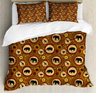 Zambia Duvet Cover Set with Pillow Shams African Ethnic Animals Print
