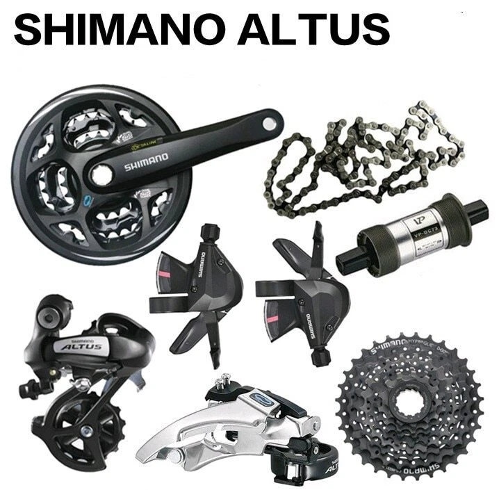 Shimano Altus M310 3x8 Speed Groupset 7pcs Shifter Derailleur Crank Cassette MTB - Image 1 of 1
