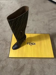 women fendi boots 40.5 Tabacco nero ebano - Picture 1 of 8