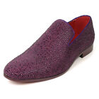 FI-7525 Purple Suede Rhinestones Slip on Loafer Fiesso by Aurelio Garcia