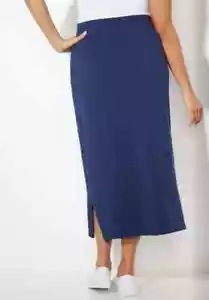 Catherines Women's Plus Size Suprema Maxi Skirt Navy Blue Plus Size 1X NEW NWT - Picture 1 of 2
