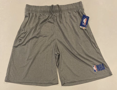 NBA Shorts Mens Basketball Shorts W/Pockets Large Gray Net Dry The Logo Cover