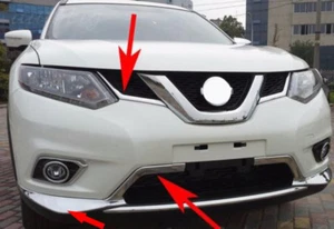 Front Grille Bumper Corner Edge Guard Cover fits Nissan Rogue X-Trail 2014-2016 - Picture 1 of 12