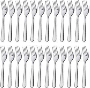 24 Pieces Dinner Forks Set (7.1 Inch), Silver Stainless Steel Dinner Forks Set - Picture 1 of 12