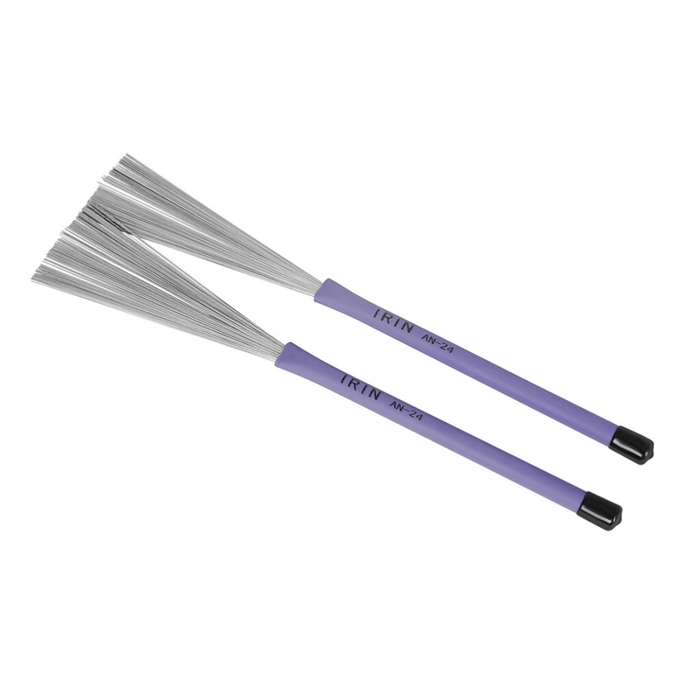 1 par de escova de arame de tambor varas de fio de aço bateria jazz acessórios limpos - Imagem 1 de 4