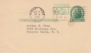 1952 Niagara Falls New York 1900s Postal Card One Cent Revalued Fancy Cancel USA - Picture 1 of 2