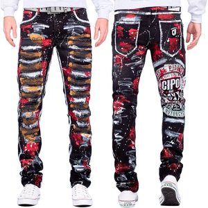 Pantalones vaqueros para hombre Cipo & Baxx llamativos pedrería destruidos adornos cool - Imagen 1 de 18