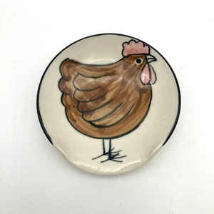 KAREN DONLEAVY KD Piatto da portata a mano in ceramica pollo gallina cucchiaio riposo, 4" - Foto 1 di 7