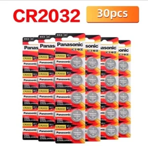 30 x SUPER FRESH Panasonic CR2032 CR 2032 Lithium Battery 3V Coin Cell - Picture 1 of 2