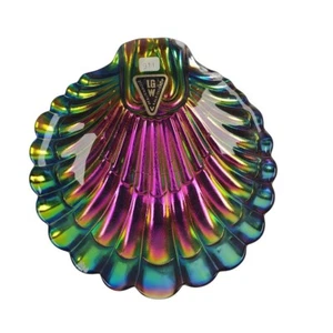Vintage LGW irisierende Karneval Glasschale Pfauenauge Kaleidoskop Germany um 1980 - Bild 1 von 4