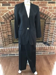 Women’s Vintage 80’s Evan Picone Two Piece Suit Size 4 Black - Picture 1 of 10