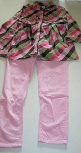 GYMBOREE Size 12 Plaid LS Shirt & LANDS END Size 12 Slim Fit Cords - Picture 1 of 8