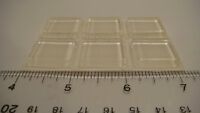 ADS Self-Adhesive Rubber Feet Large Clear Square Bumpers 1.0" x 0.18" (10)