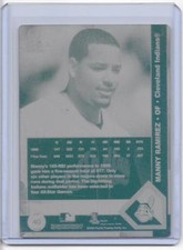 1/1 MANNY RAMIREZ 2000 PACIFIC PRINTING PLATE BOSTON RED SOX CLEVELAND INDIANS