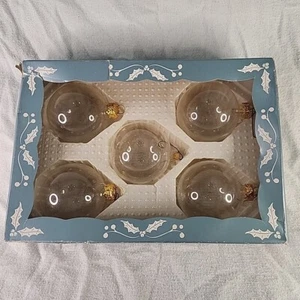 Christmas Ornament Kurt S. Adler Clear Glass Ball With Crown Finials Colombia  - Picture 1 of 6