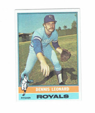 Dennis Leonard Kansas City Royals Pitcher Topps 1976 #Baseball Card