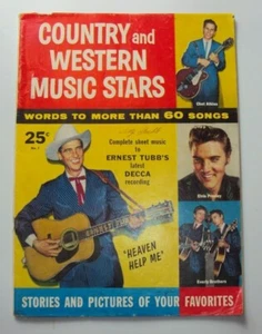 COUNTRY AND WESTERN MUSIC STARS - 1958 -ELVIS, HUSKY, ATKINS, JAMES, ARNOLD,TUBB - Picture 1 of 12