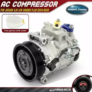 A/C Compressor for Jaguar XJ8 XJR 2004 2005 2006 2007-2009 4.2L 6-Groove Pulley - Picture 1 of 10