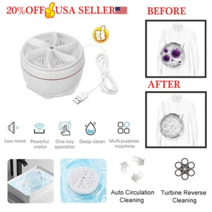 Mini Washing Machine Ultrasonic Turbine Laundry Washer Portable Travel Home USA - Picture 1 of 11